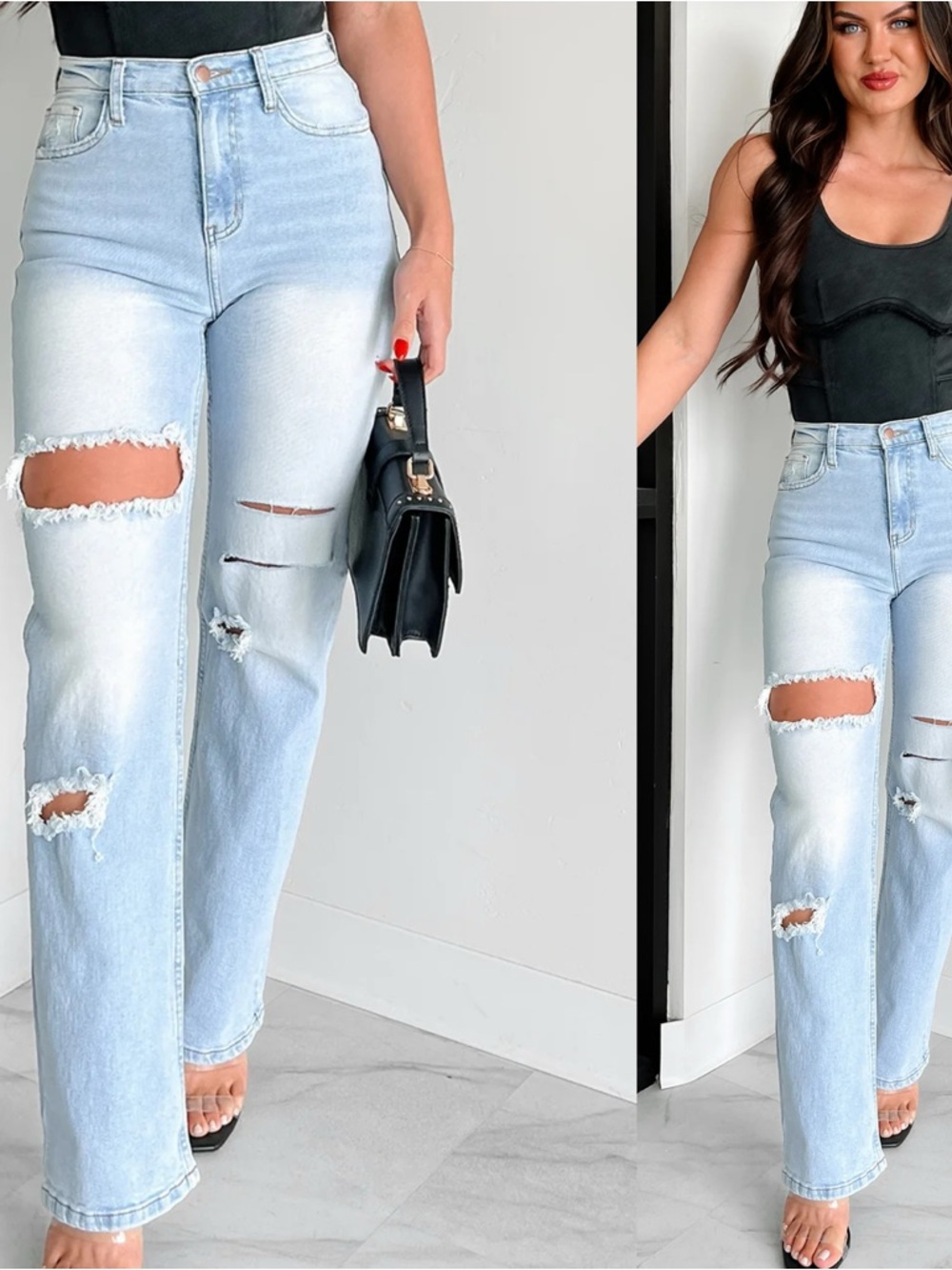 . Shop Hope's High Waist Distressed Light Wash 90's Straight Jeans Size 11/29